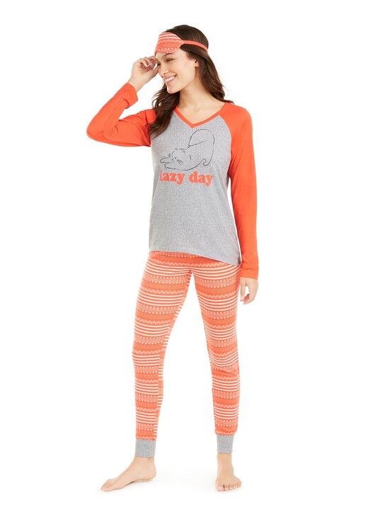 Jenni Other - Jenni Womens Knit Pajamas & Sleep Mask 3Pc Set Size M